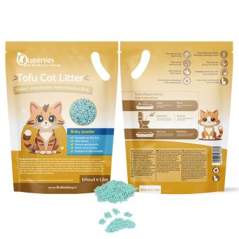 Tofu Cat Litter Baby Poeder – geurige kattenbakvulling in 6L zak